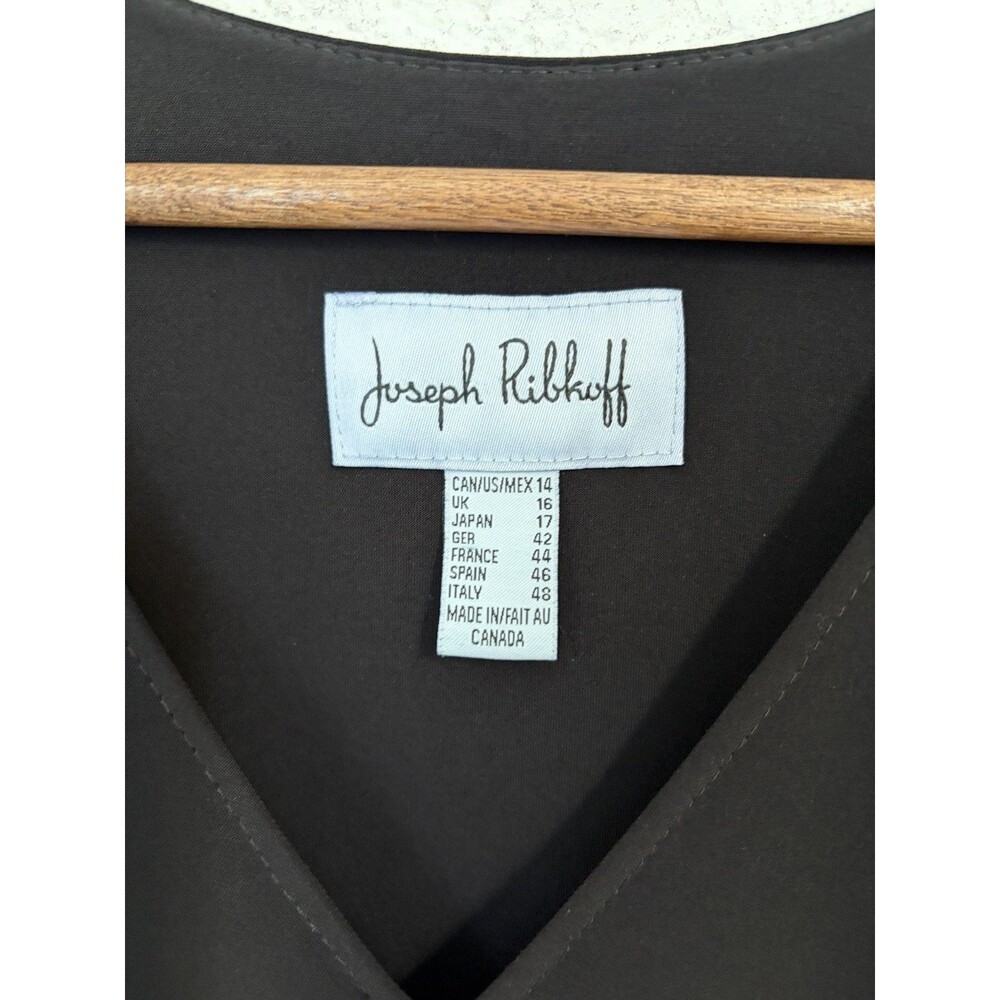 Joseph Ribkoff Women’s Size 14 Black Tunic Top Asymmetric 3/4 Sleeve Career - Picture 6 of 6
